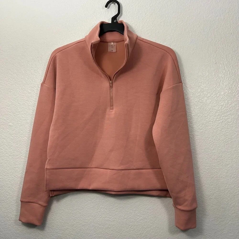 Calia Soft Scuba Golf 1/4 Zip Crop Pullover Top Sweatshirt - Picture 5 of 11